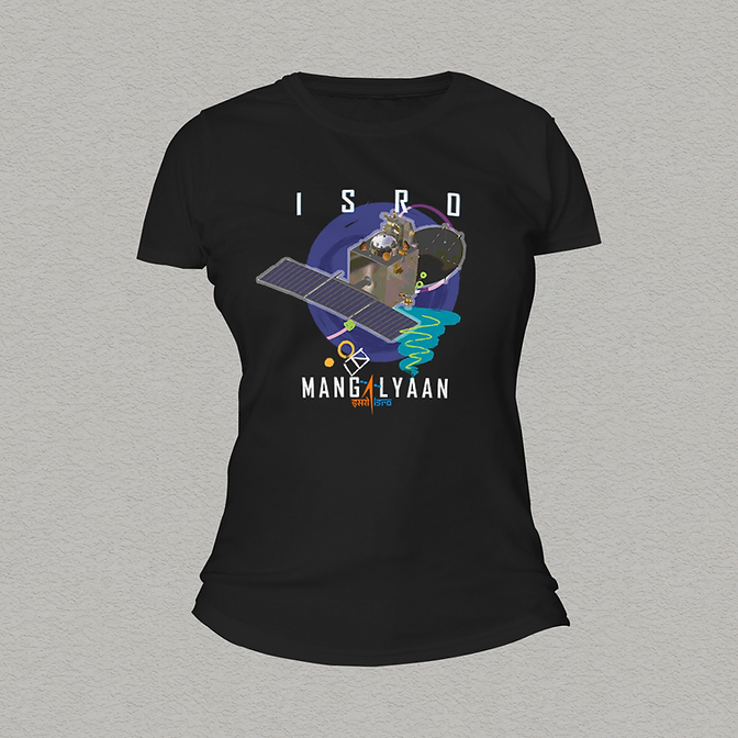 Mangalyaan T-shirt ISRO Official Merchandise Women black