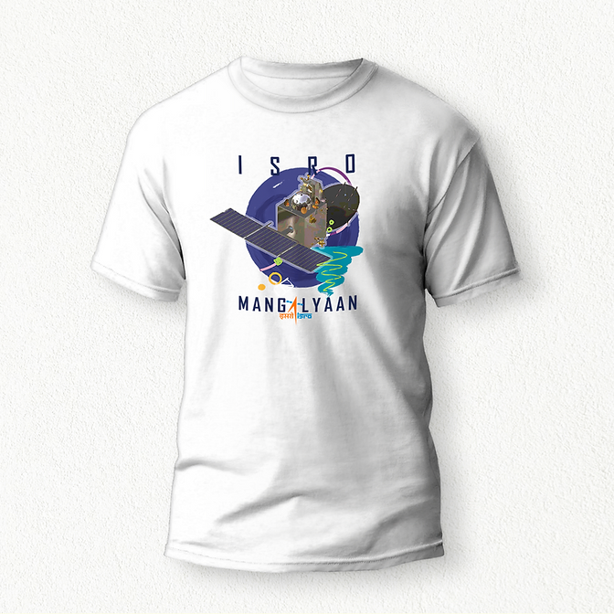 Mangalyaan T-shirt ISRO Official Merchandise unisex white