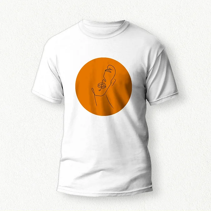 Abstract Mind (Saffron) T-Shirt white