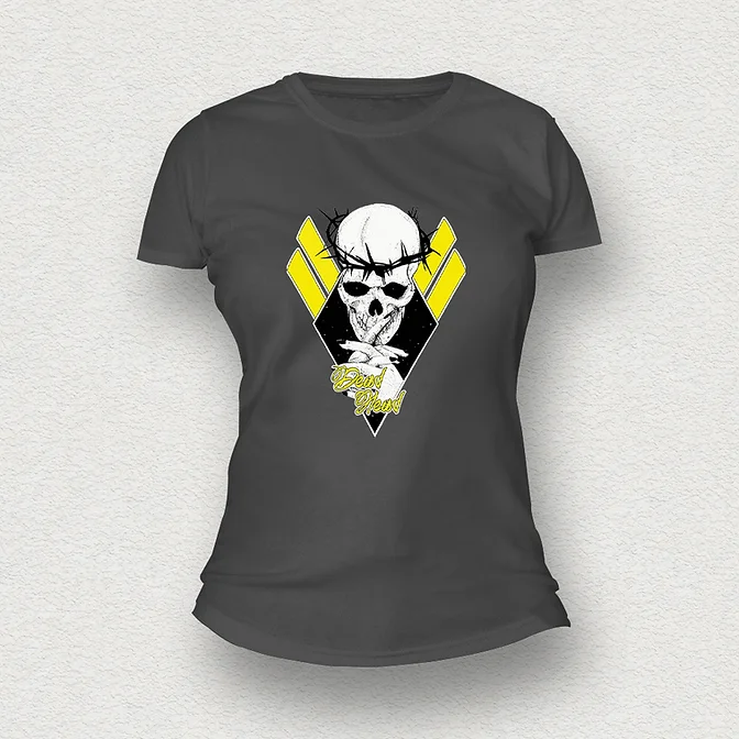 Dead Head Skull Women T-Shirt grey - Copy