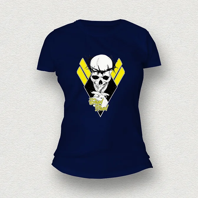 Dead Head Skull Women T-Shirt navy - Copy