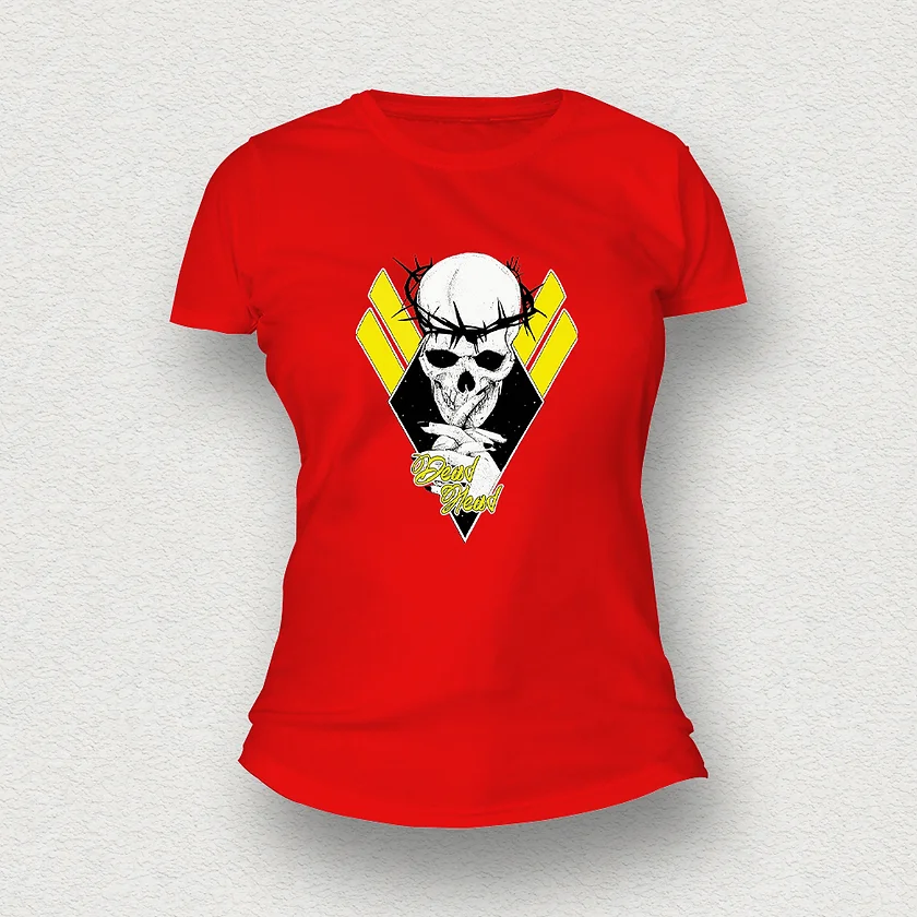 Dead Head Skull Women T-Shirt red - Copy