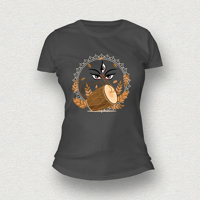 Durga Puja T-shirt grey