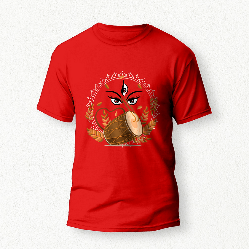 Durga Puja unisex T-shirt red