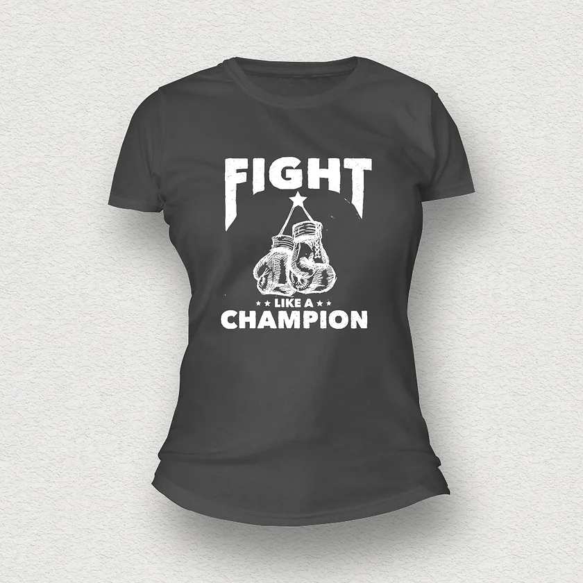 Fight Like a Champion Women T-Shirt grey