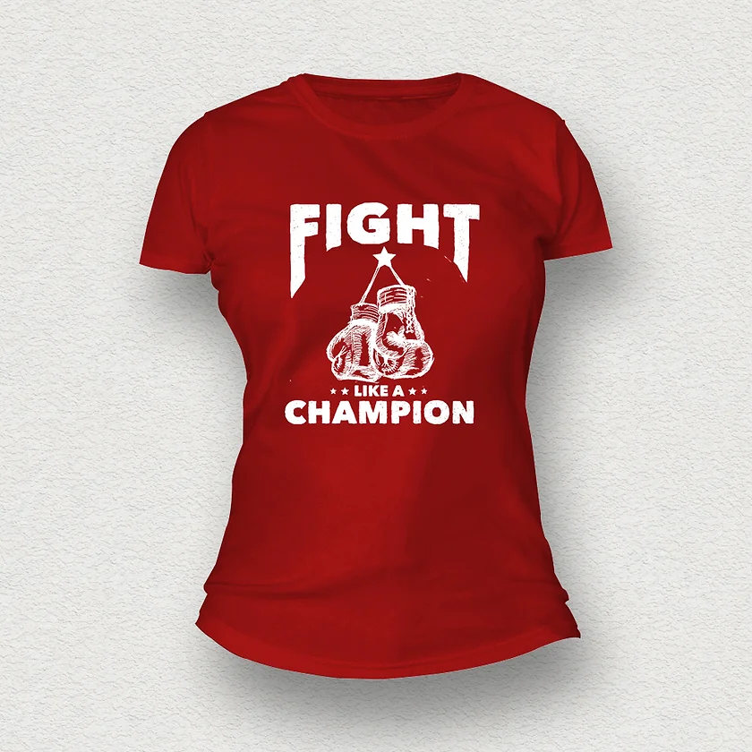 Fight Like a Champion Women T-Shirt maroon