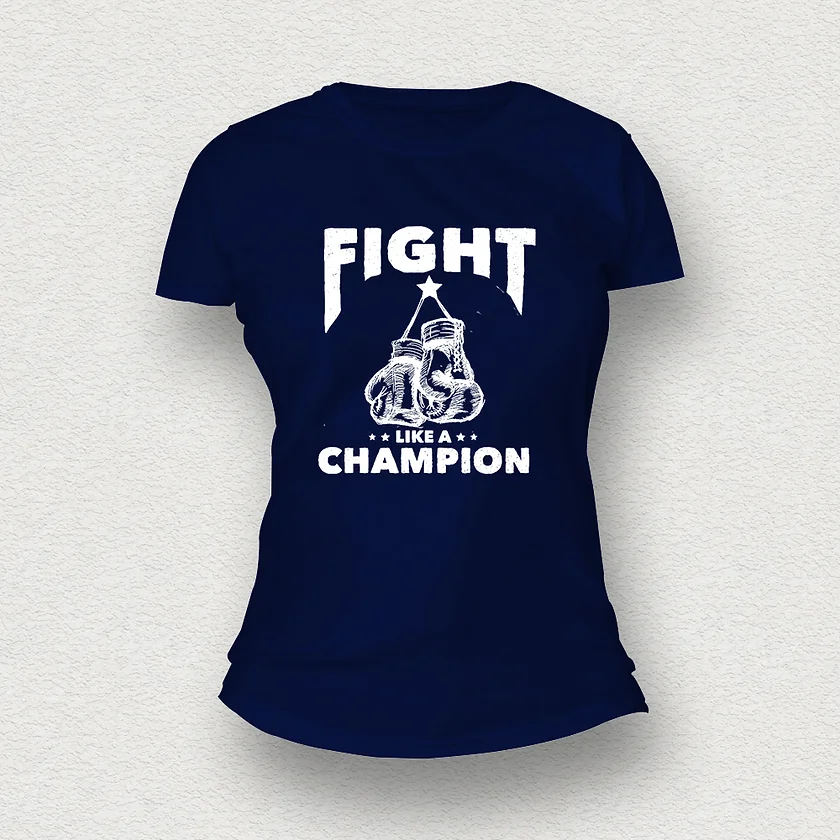 Fight Like a Champion Women T-Shirt navy