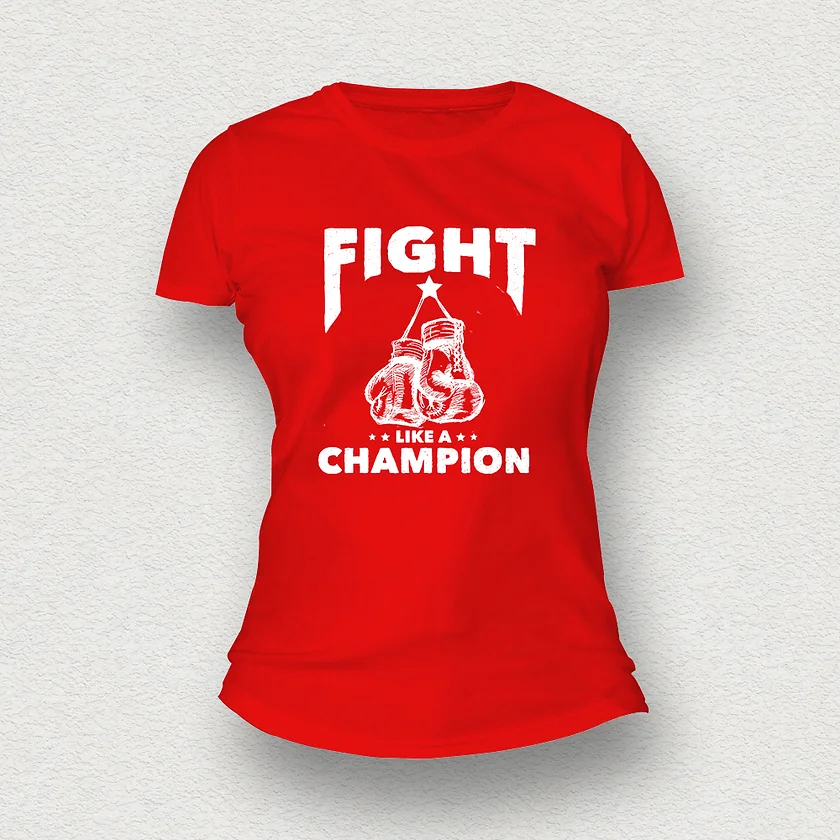 Fight Like a Champion Women T-Shirt red