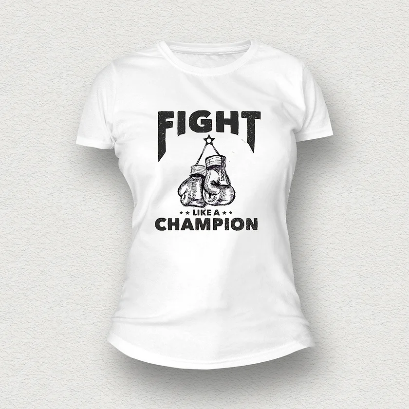 Fight Like a Champion Women T-Shirt white