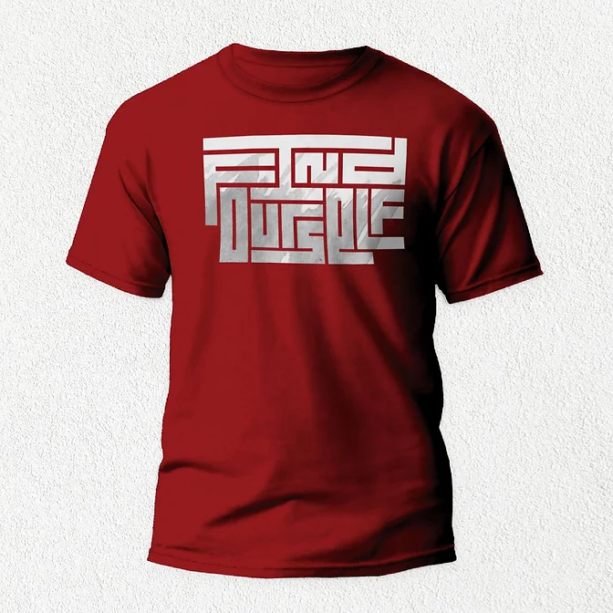 Find Ourself Slashed T-Shirt maroon