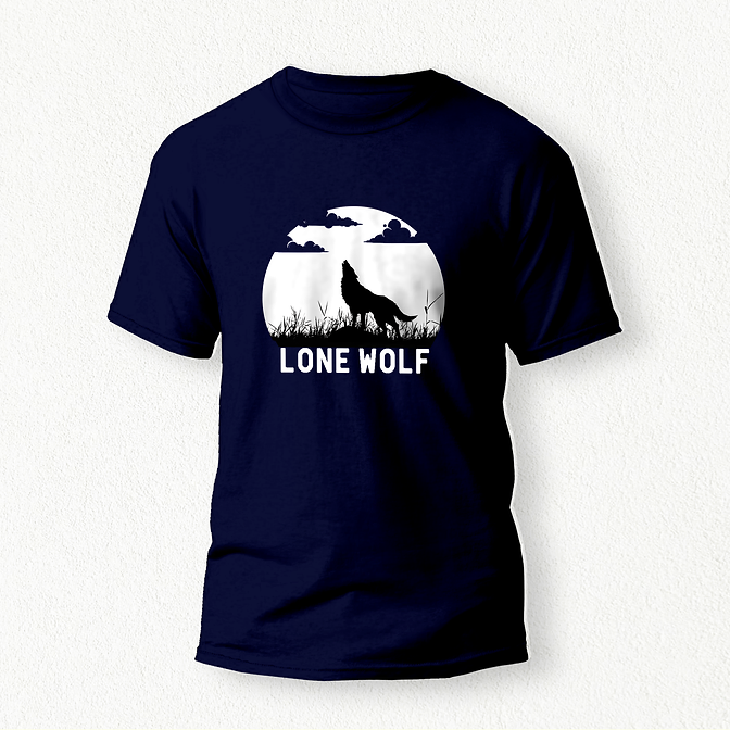 Lone Wolf (Silhouette) T-Shirt navy