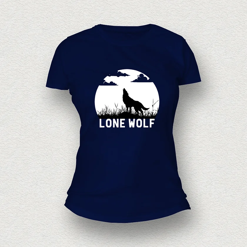 Lone Wolf (Silhouette) Women T-Shirt navy