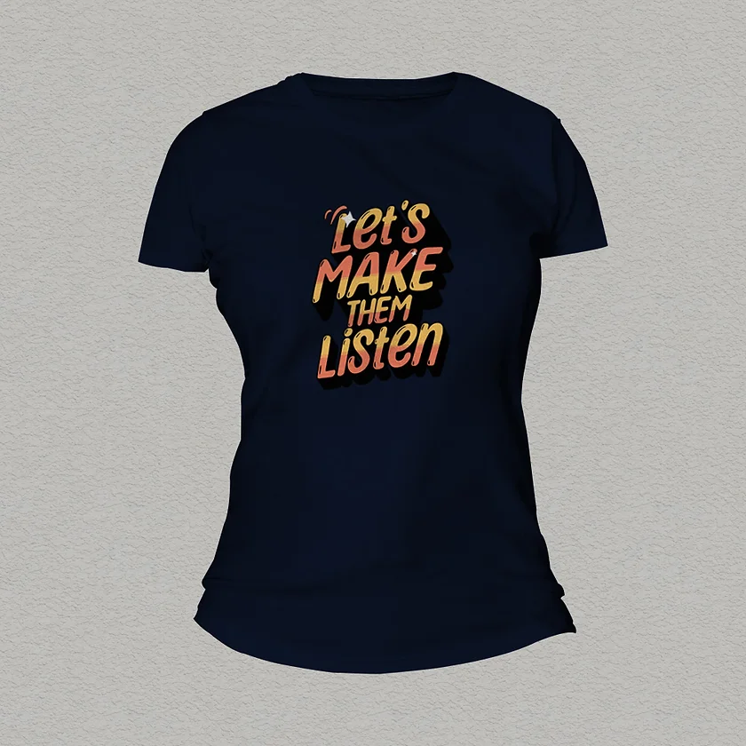 Make them Listen Women T-shirt navy