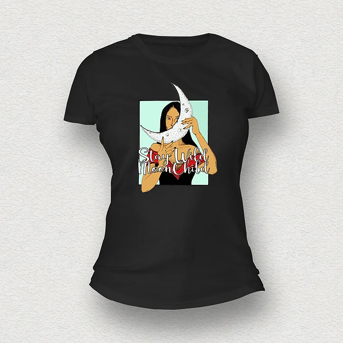 Moon Child Women T-Shirt black