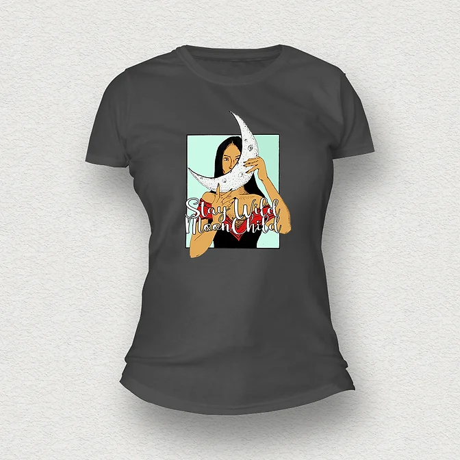 Moon Child Women T-Shirt grey
