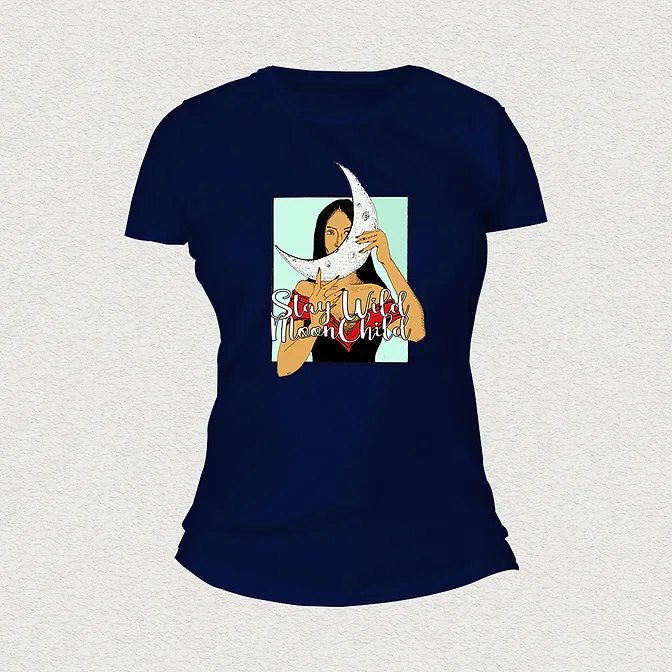 Moon Child Women T-Shirt navy