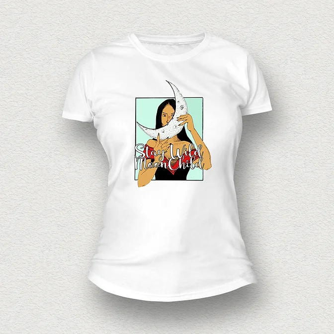 Moon Child Women T-Shirt white