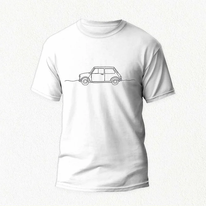 Retro Style Car T-Shirt white