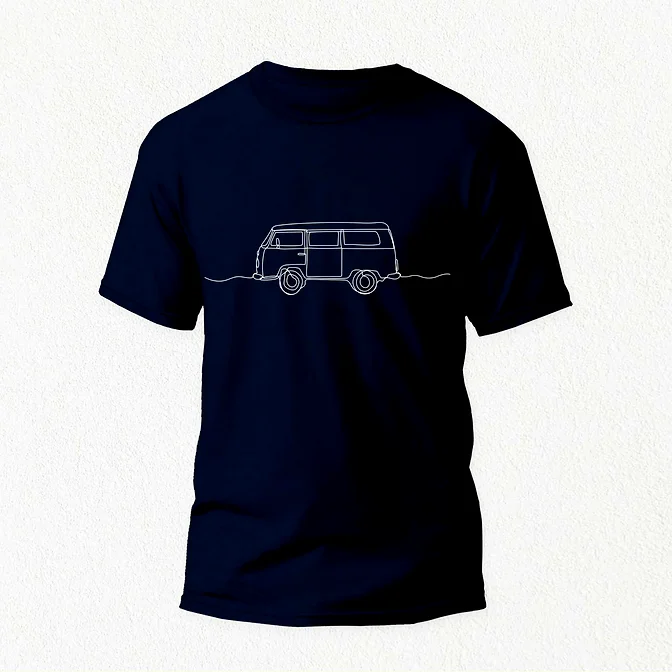 Retro Style Van T-Shirt navy