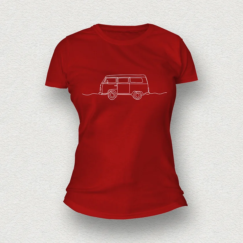 Retro Van Women T-Shirt maroon
