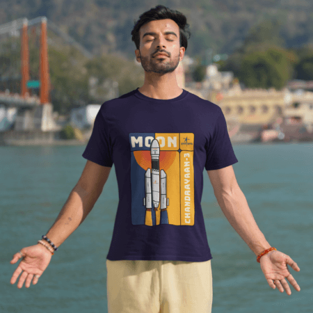 Chandrayaan-3 | T-shirt | ISRO Official Merchandise | Unisex - Navy Blue