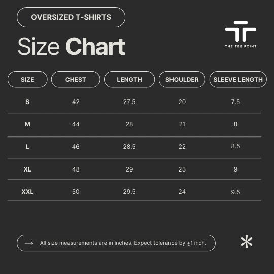 Oversized Size Chart