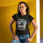 Taurus Zodiac Sign Black Tshirt