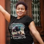 Taurus Zodiac Sign Black Tshirt