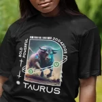Taurus Zodiac Sign Black Tshirt