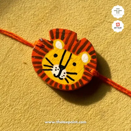 Lion Rakhi | Wooden | Magnet | Hand Painted |