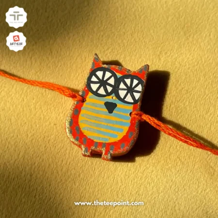 Owl Rakhi | Wooden | Hand Painted |