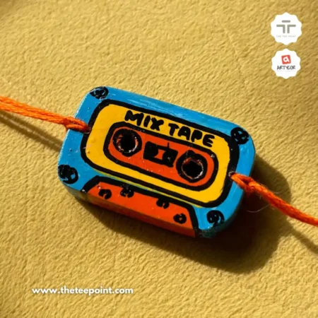 90s Music Cassette Rakhi | Wooden Magnet | Hand Painted