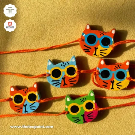 Cat Rakhi | Wooden | Hand Painted |